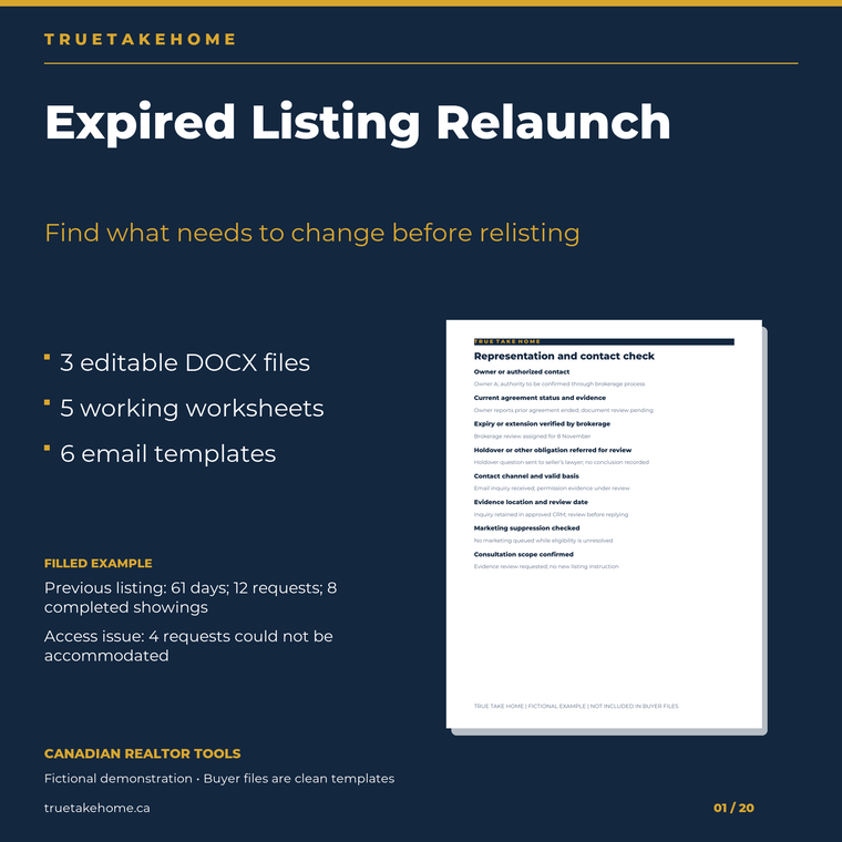 Canadian Expired Listing Relaunch Kit product cover
