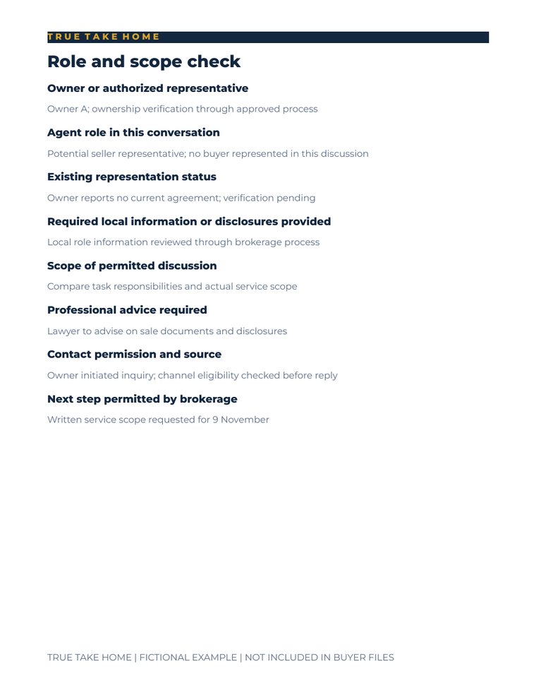 FSBO Consultation Kit filled Role and scope check worksheet