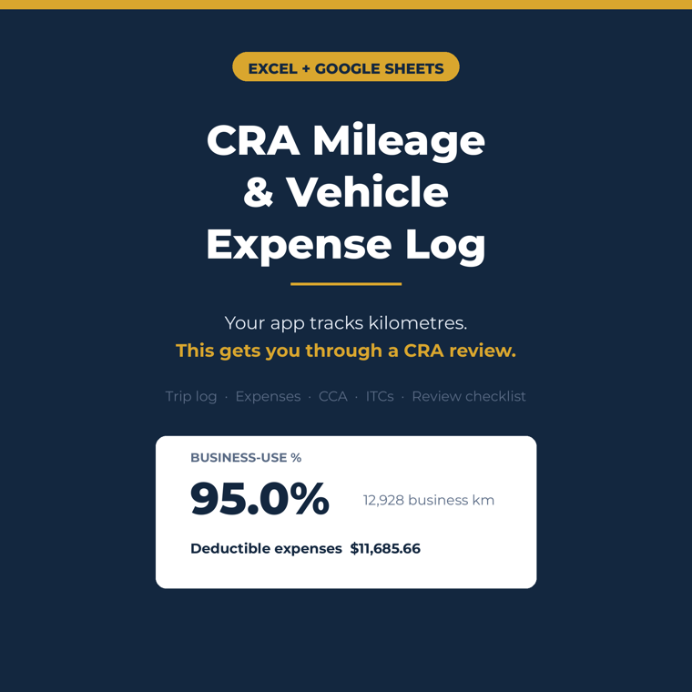CRA Mileage & Vehicle Expense Log product cover