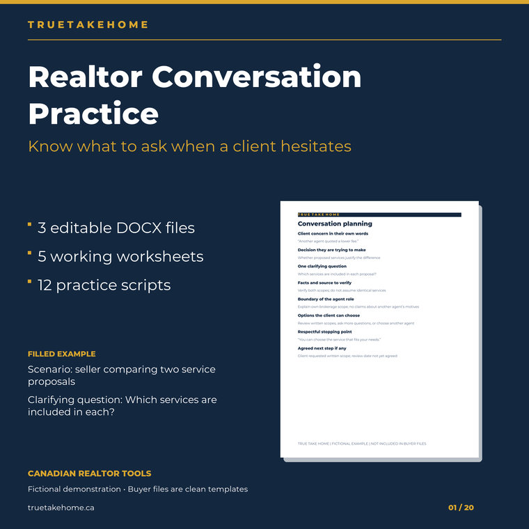 Canadian Realtor Objection Conversation Practice Kit product cover