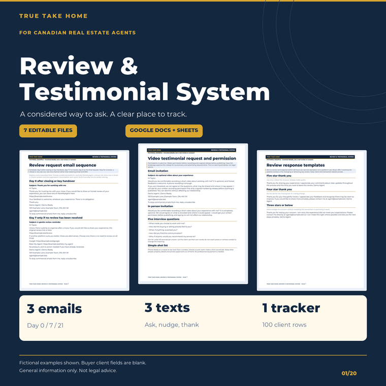 Canadian Review & Testimonial Collection System product cover