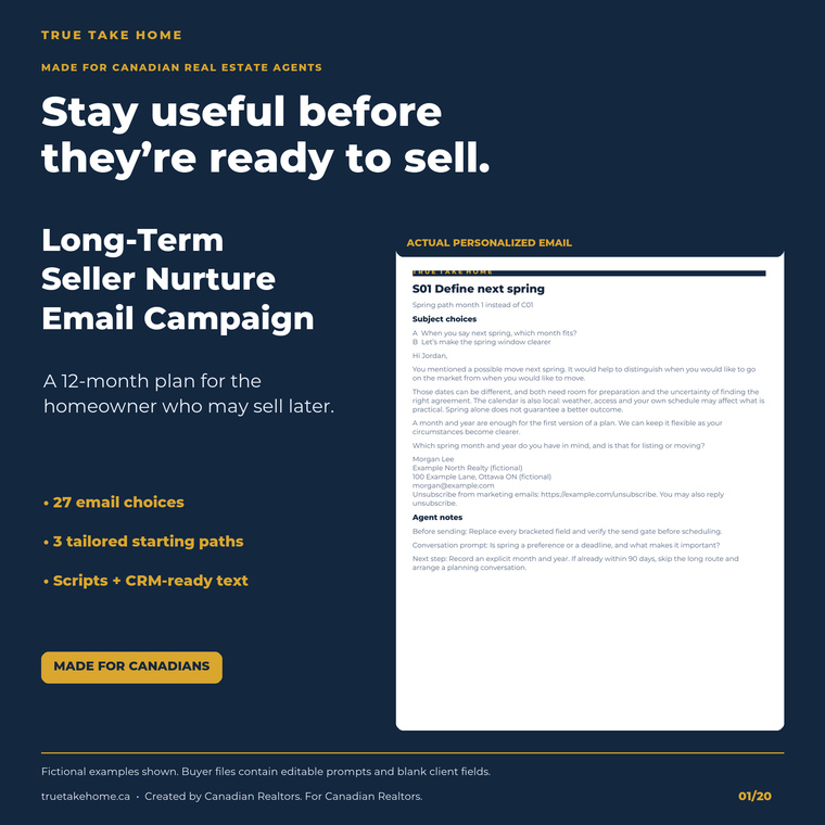 Canadian Long-Term Seller Nurture Email Campaign product cover
